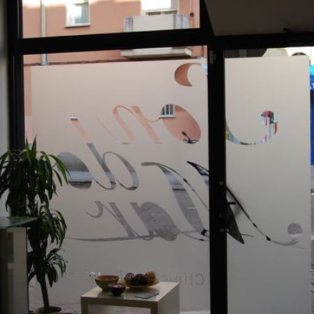 Recibidor acristalado de la clínica